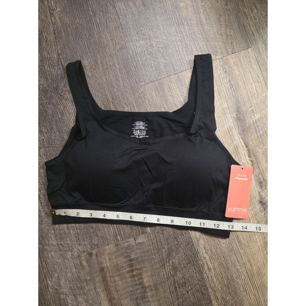 Yummie By Heather Thomson Scoop Neck Bra w/Removable Pads Black 1X/2X
